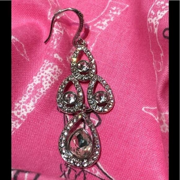 Costume Dangle Fishhook Sparkle Formal Earrings - Picture 3 of 5